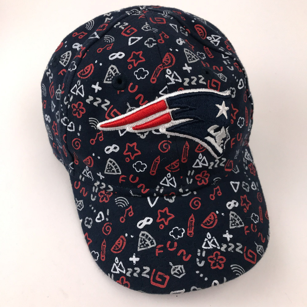 Infant New England Patriots fun pattern hat pizza football music